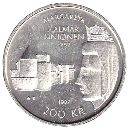 600-årsminnet av Kalmarunionen myntets baksida